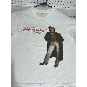 Vintage 90's Rod Stewart Vagabond Heart Tour T Shirt Men L Poly Cotton VGC!